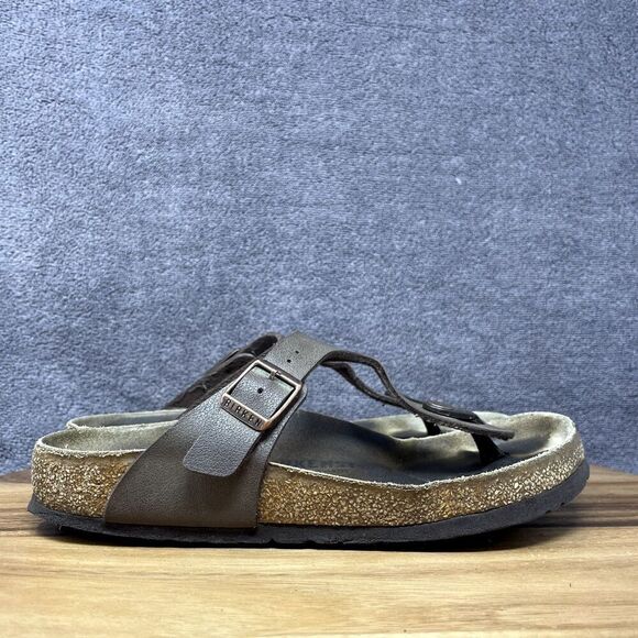 Birkenstock Gizeh Mocha Brown Women's Size EU 36 US 5 Slip On Leather Sandals - Picture 1 of 8